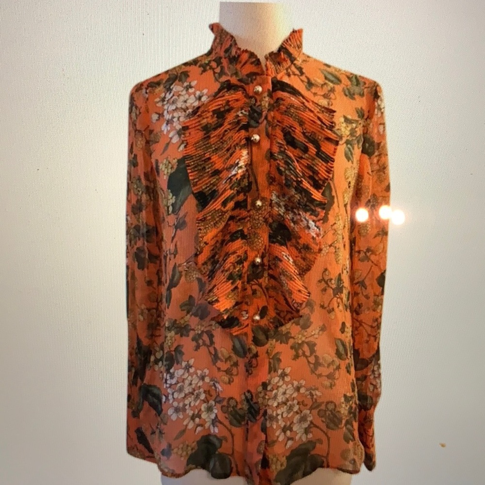 J Crew Collection Ratti Fruity Floral Print Silk